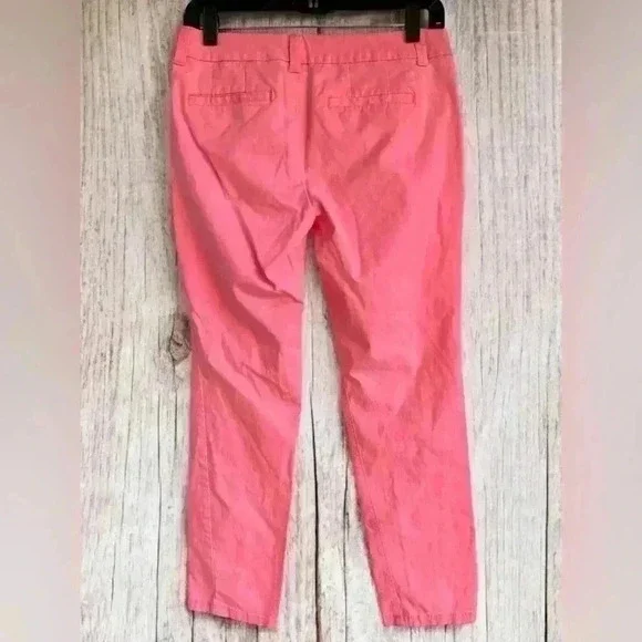 Stylus Women’s Pink Coral Stretch Straight Leg Chino Capri Crop Pants Sz 2 - Picture 5 of 10